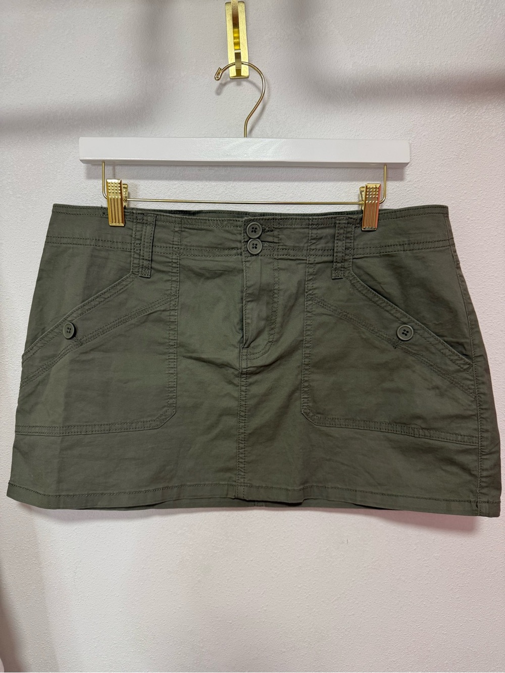 Olive Green Utility Mini Skirt